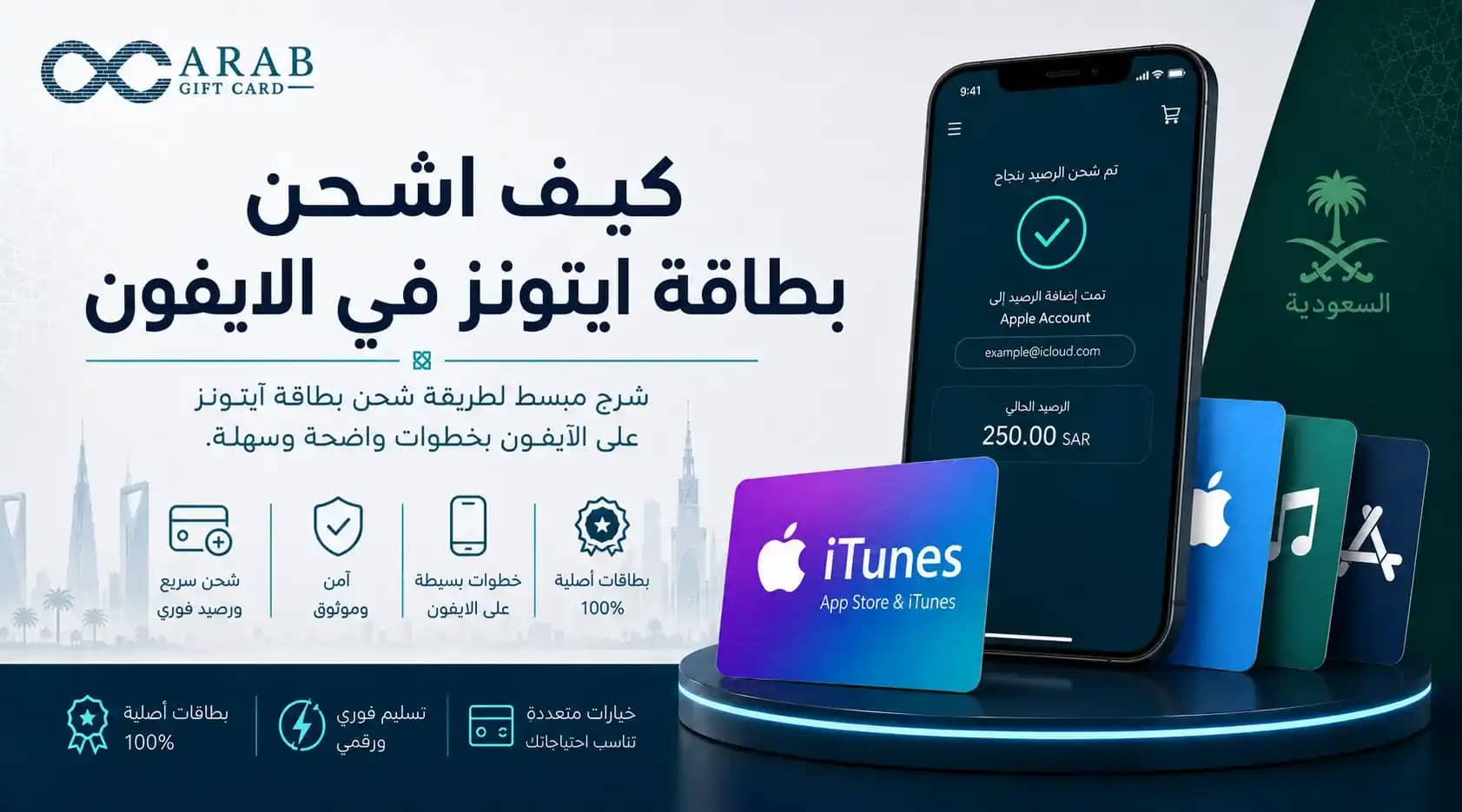 كيف اشحن بطاقة ايتونز في الايفون