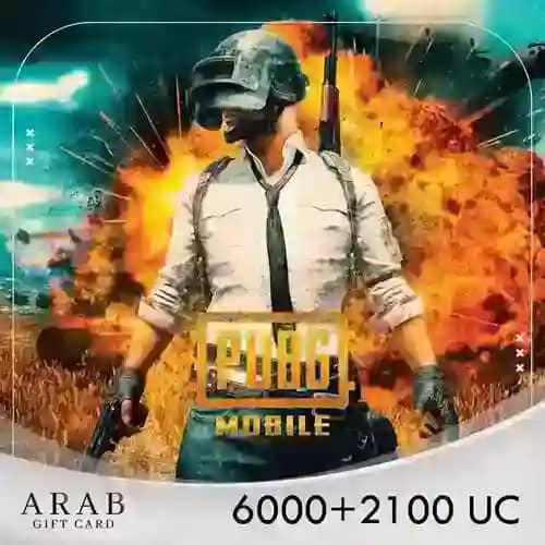 بطاقة شحن شدات ببجي 6000+ Free 2100 UC