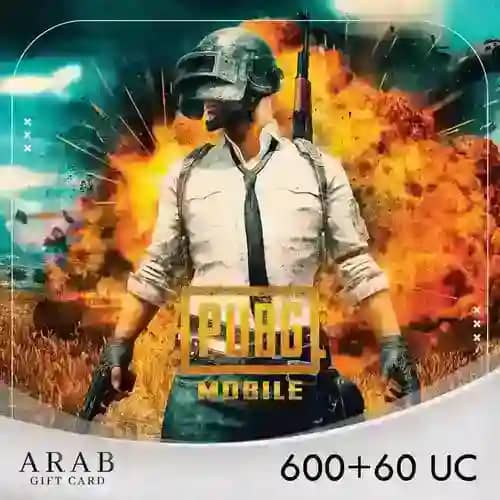 بطاقة شحن شدات ببجي 600+ Free 60 UC - $9.99