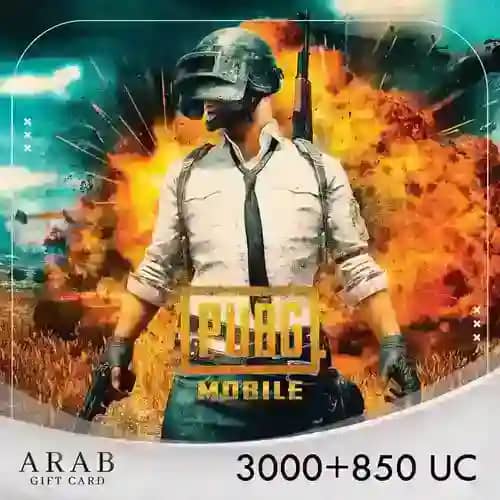 بطاقة شحن شدات ببجي 3000+ Free 850 UC